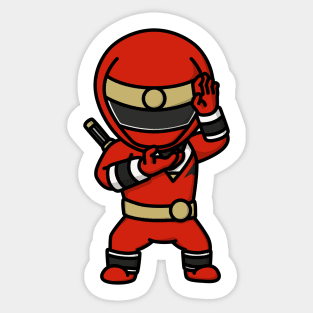 NinjaRed Ninja Sentai Kakuranger chibi style kawaii Sticker